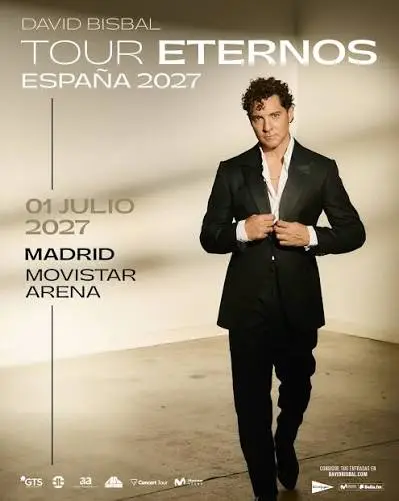 David Bisbal en el Movistar Arena, Tour Eternos 2027, concierto David Bisbal Madrid, entradas David Bisbal 2027, pop español, música en directo Madrid, MovistarArena.es, espectáculos Madrid 2027