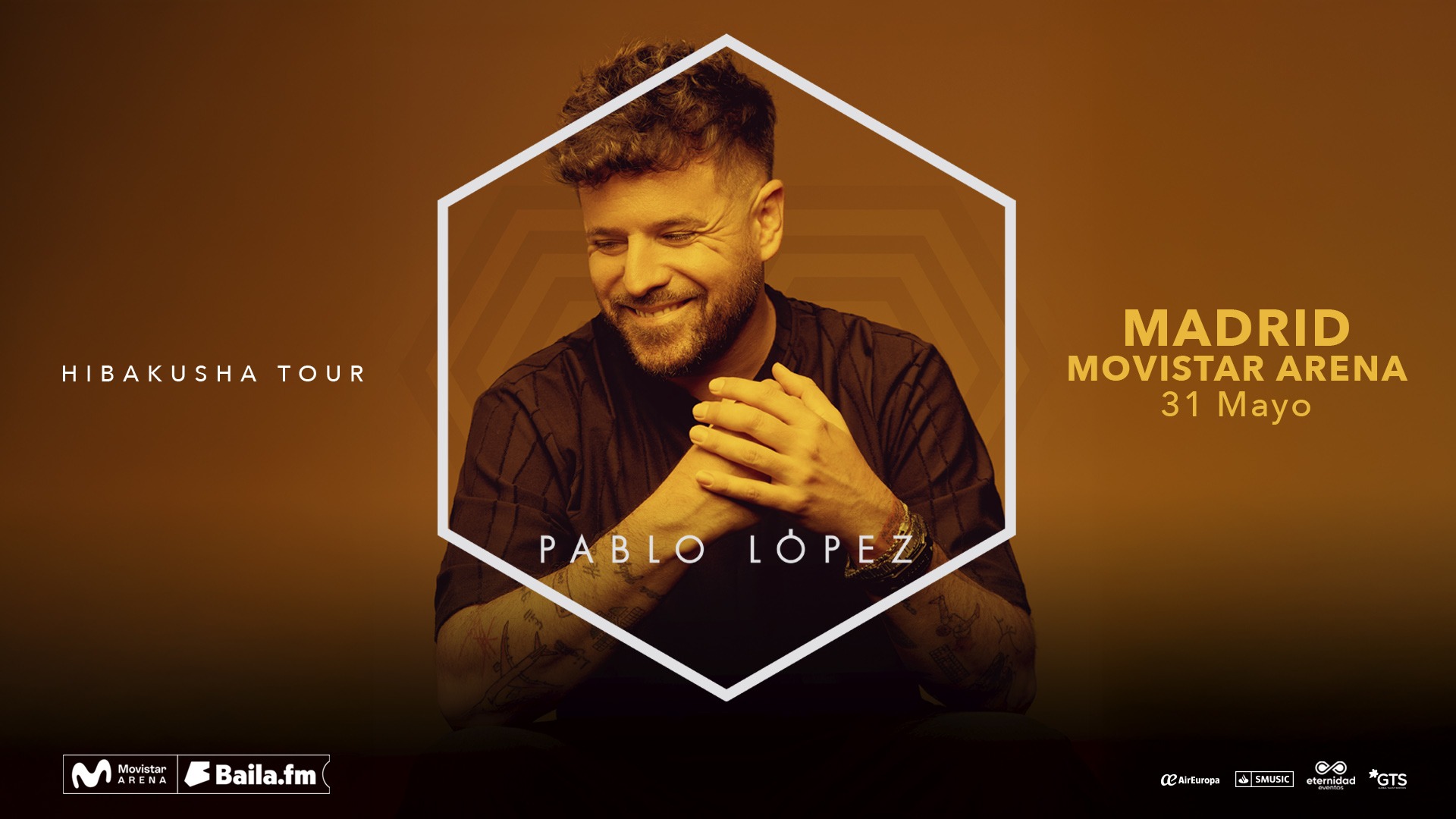 Prepárate para el regreso de Pablo López en el Movistar Arena de Madrid en 2027. Descubre cómo conseguir tus entradas para la gira 'HIBAKUSHA Tour'.