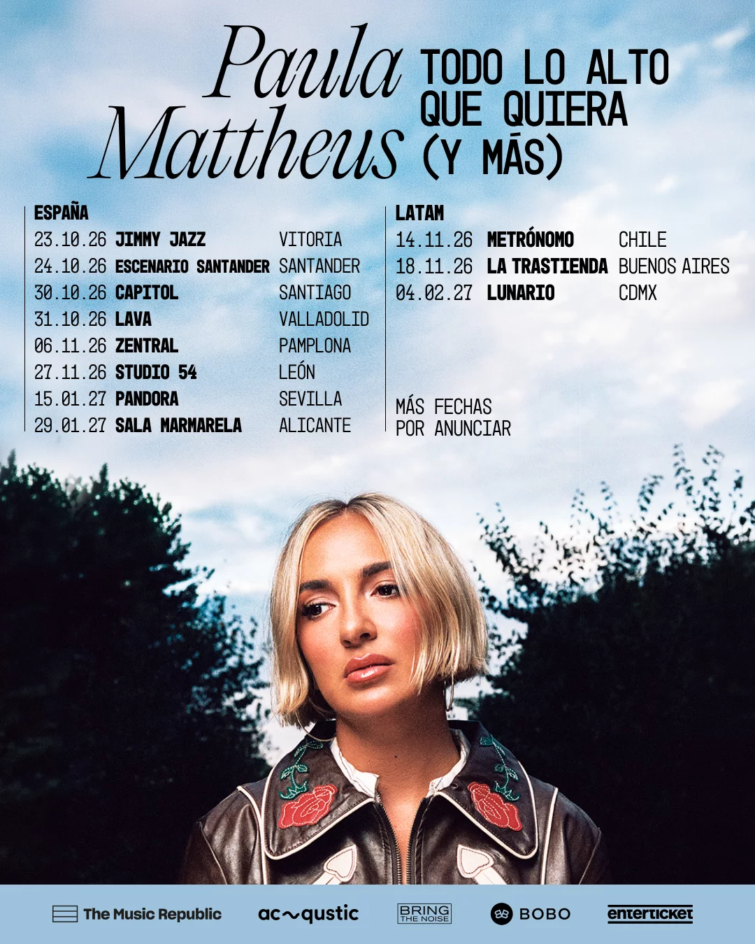 Paula Mattheus conciertos con las fechas de España y Latinoamérica.