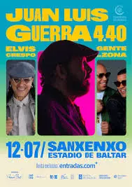 ¡Bombazo musical! Juan Luis Guerra, Elvis Crespo y Gente de Zona llegan a Sanxenxo el 12 de julio de 2026. Compra tus entradas a precio promocional y no te quedes fuera.