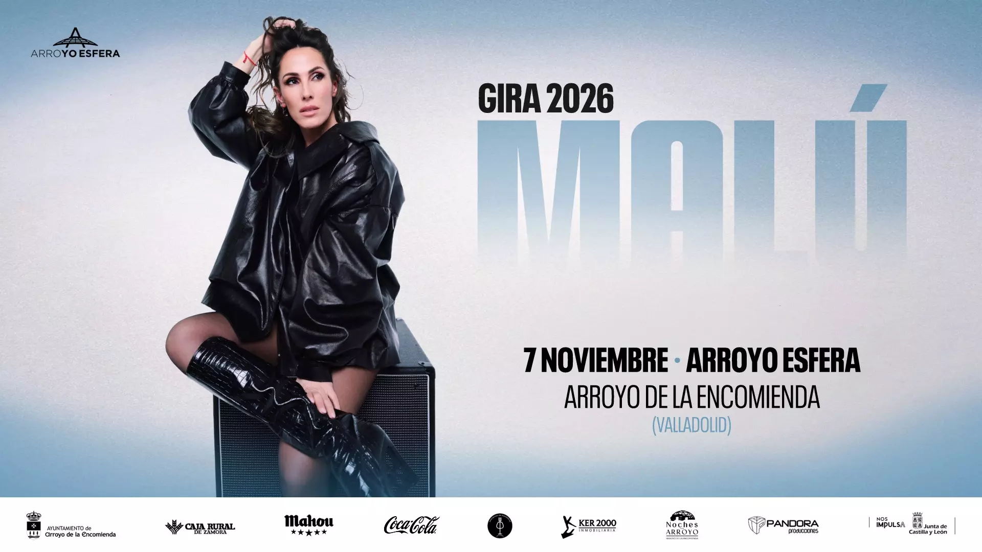 artel oficial de la Gira 2026 de Malu en Arroyo de la Encomienda Valladolid