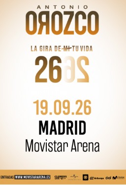 Antonio Orozco regresa a Madrid el 19 de septiembre de 2026 con 'La gira de tu vida'. Compra tus entradas desde 44€ y conoce todos los horarios aquí.